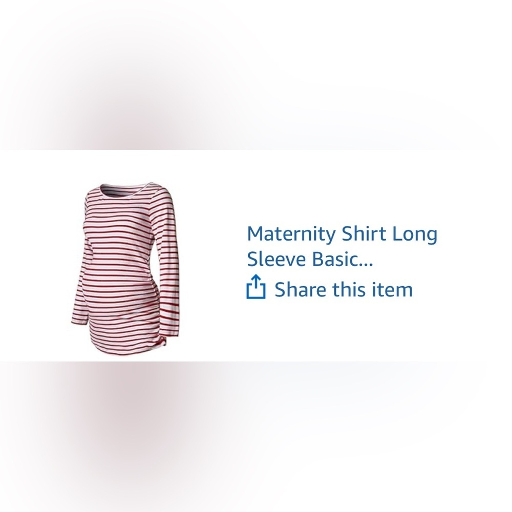 Red and White Striped Long Sleeve Tee